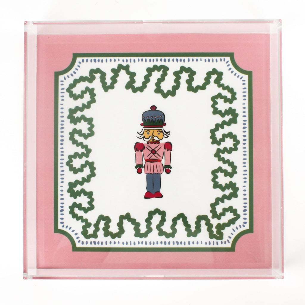 Nutcracker Pink Square Acrylic Tray, 3 sizes
