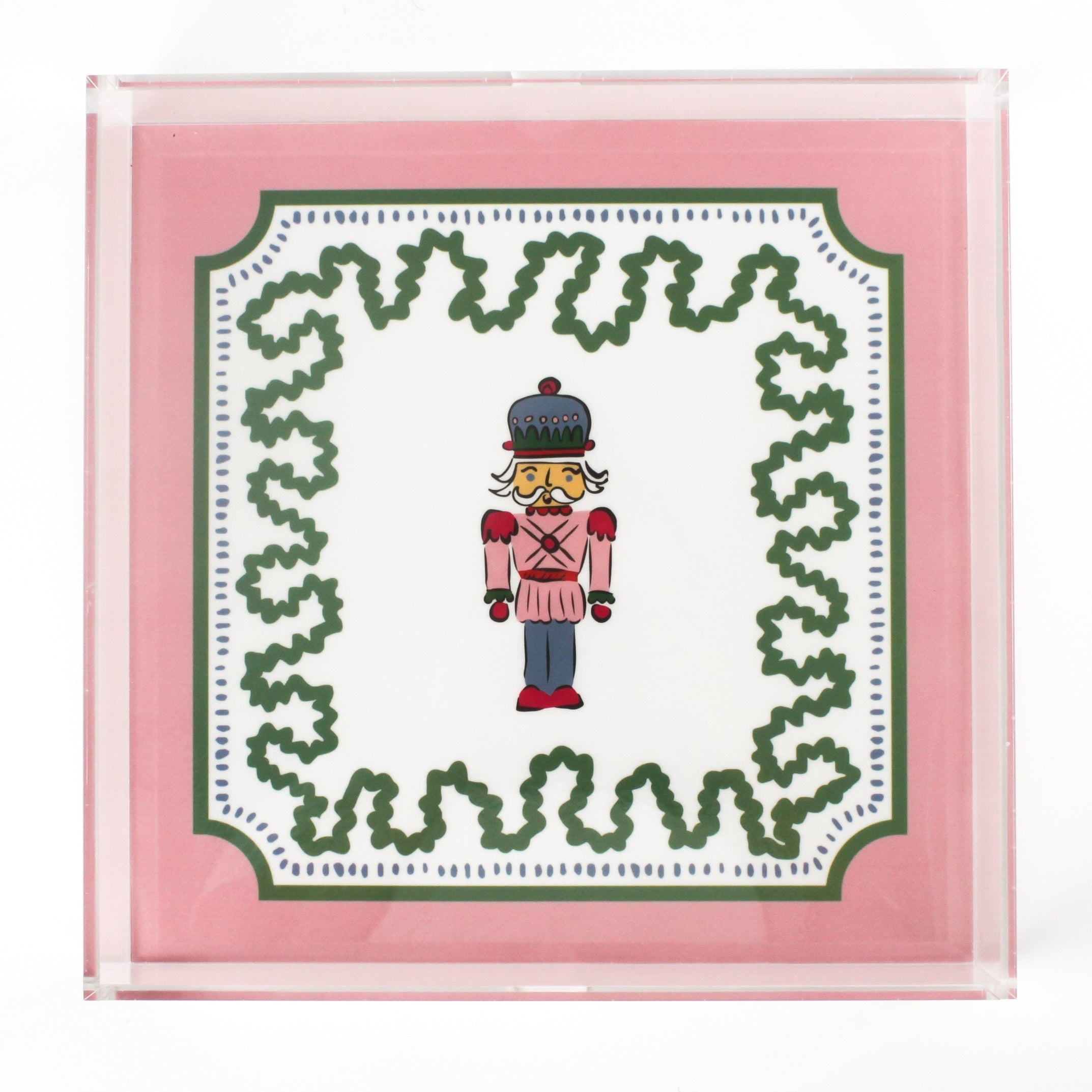 Nutcracker Pink Square Acrylic Tray, 3 sizes