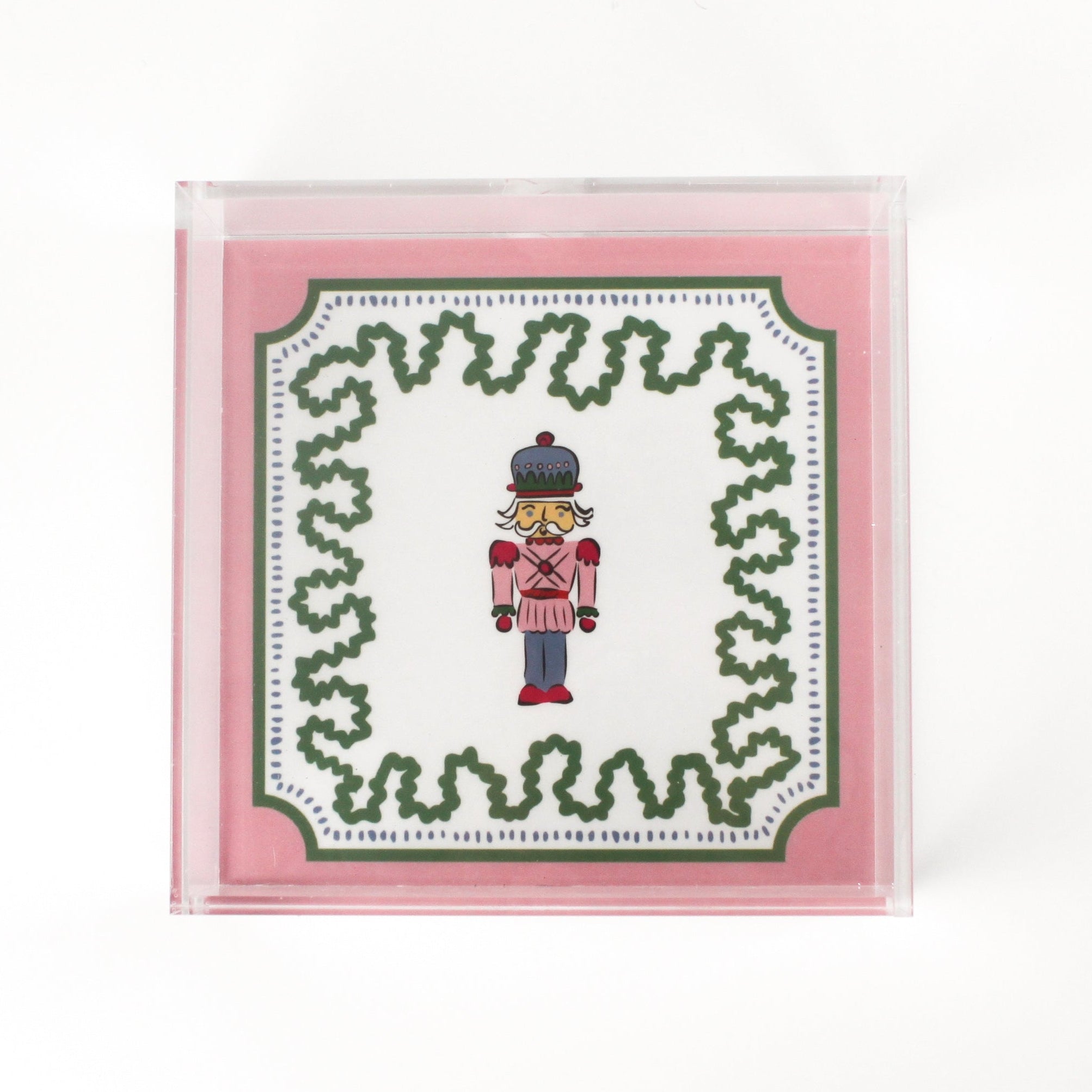 Nutcracker Pink Square Acrylic Tray, 3 sizes