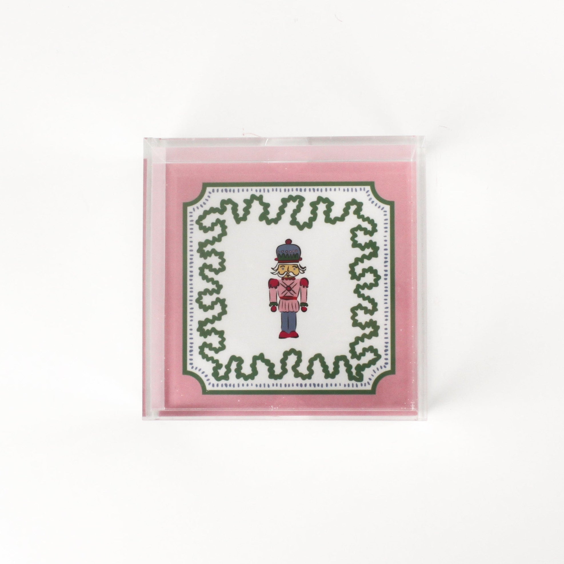 Nutcracker Pink Square Acrylic Tray, 3 sizes