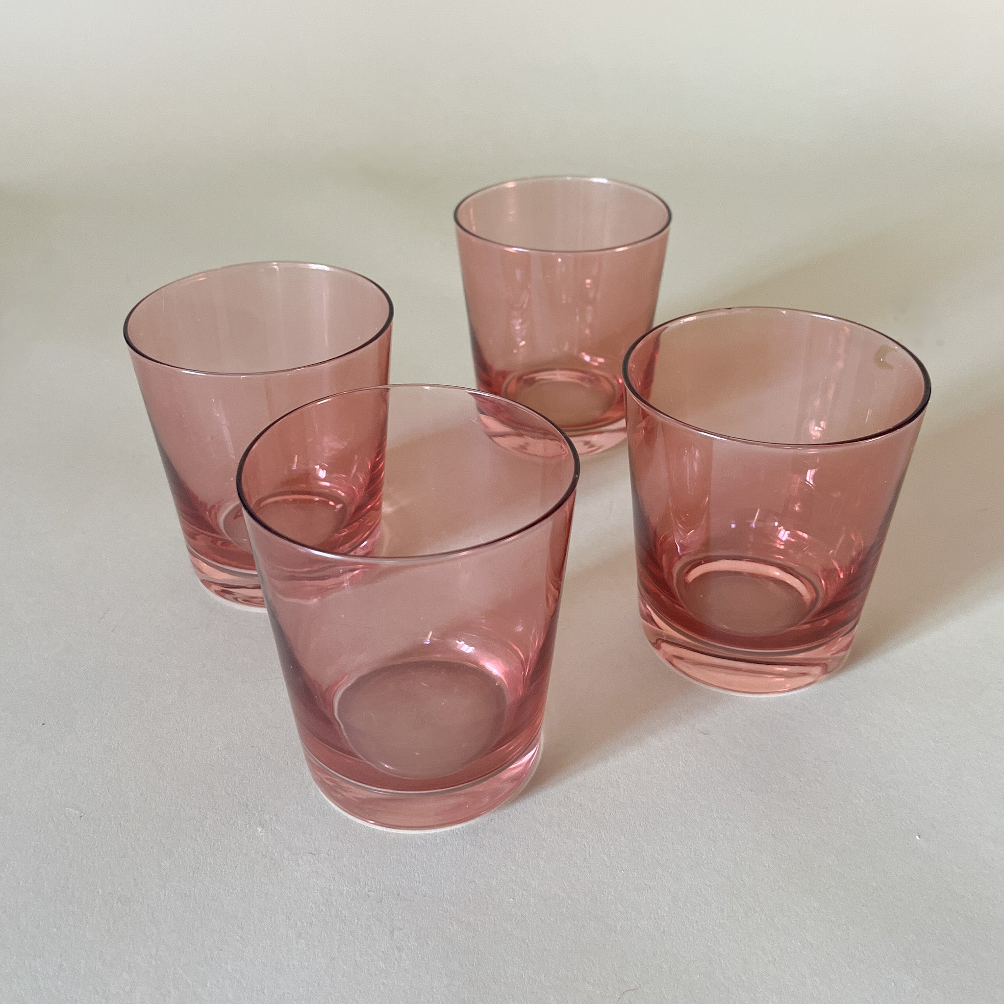 Low-Ball Colored Drinking Glasses, Set of 4