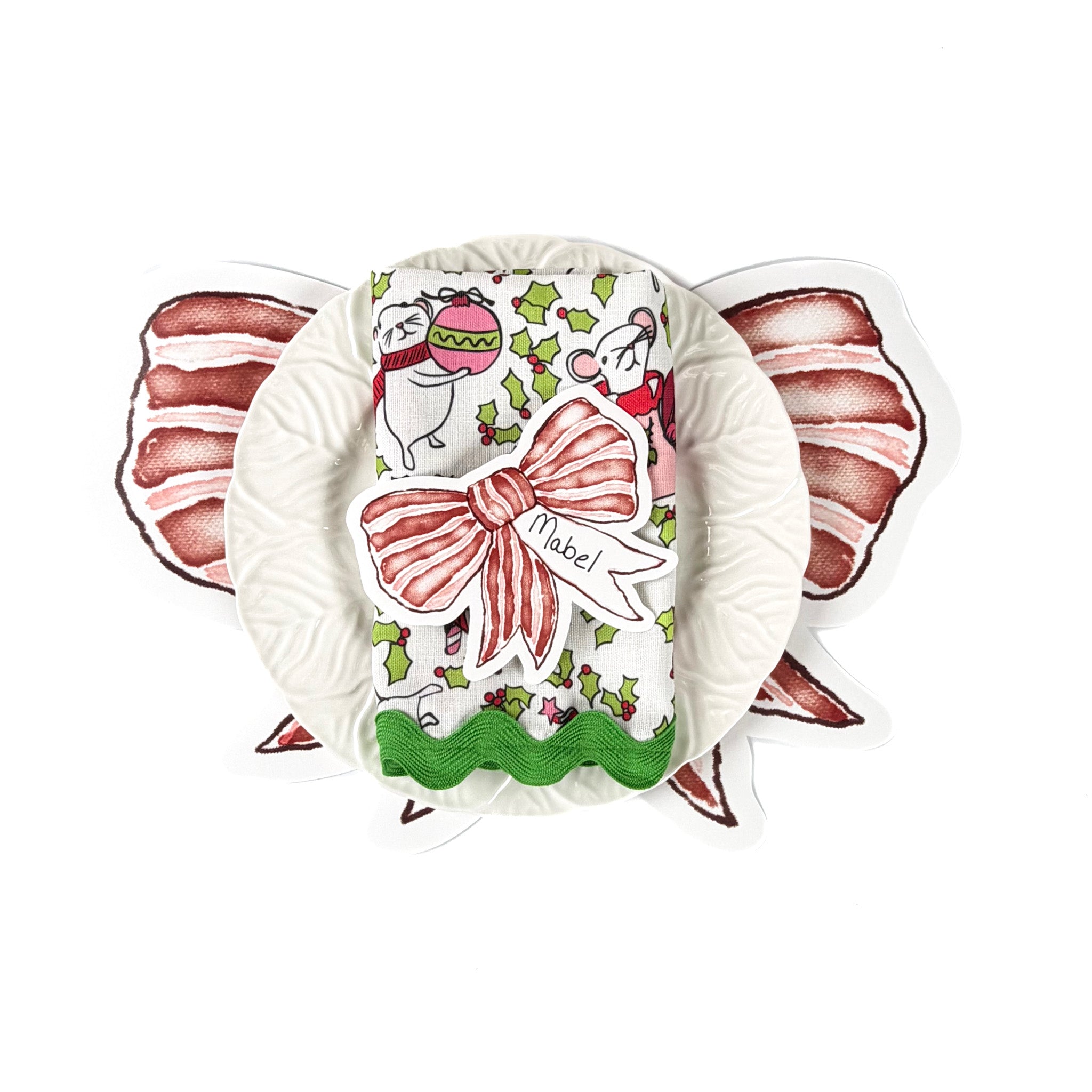 Shaped Bow Place Cards, Set of 12 - Red