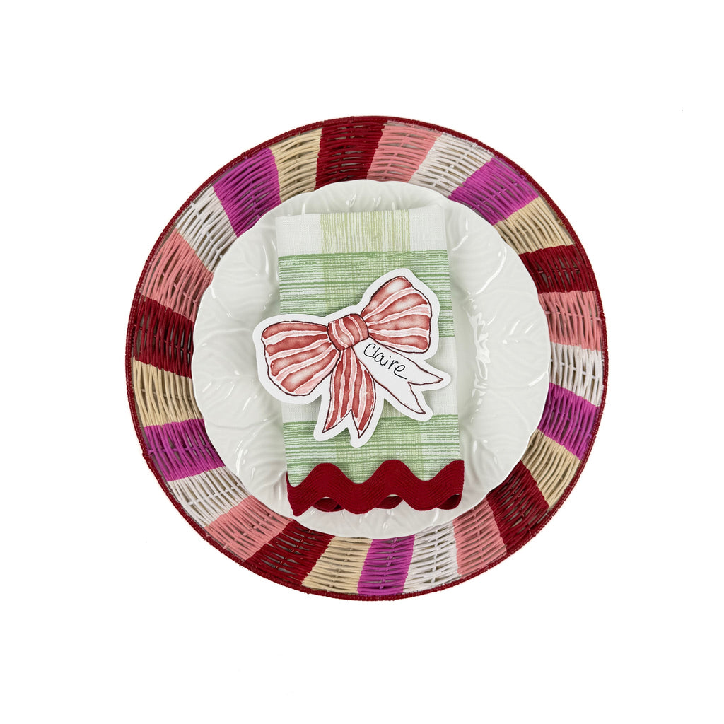 Shaped Bow Place Cards, Set of 12 - Red