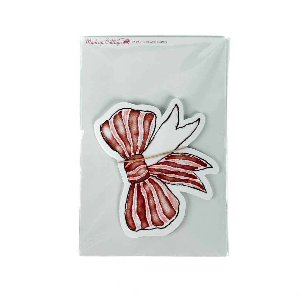 Shaped Bow Place Cards, Set of 12 - Red
