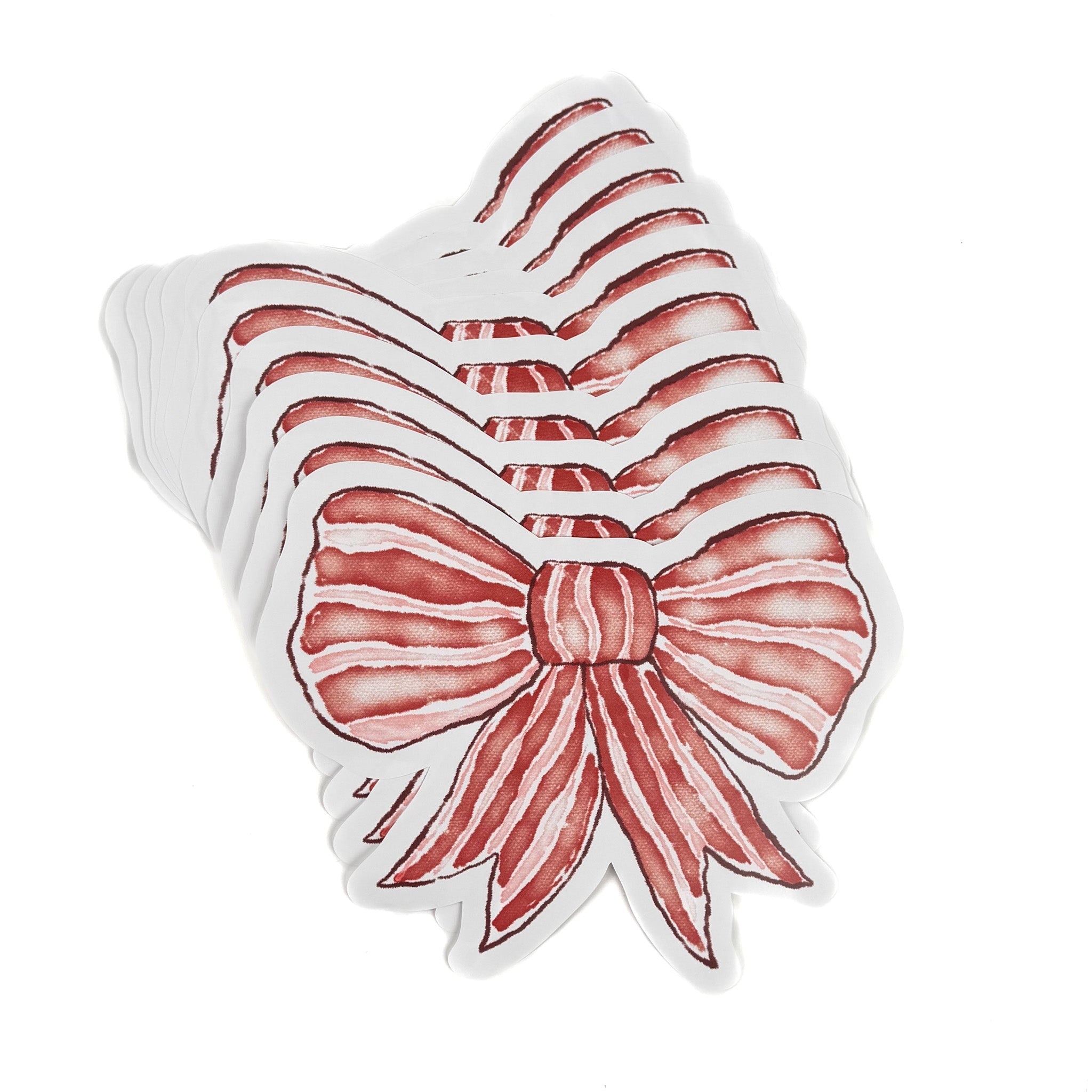 Die-Cut Bow Paper Placemats - Red, Set of 12