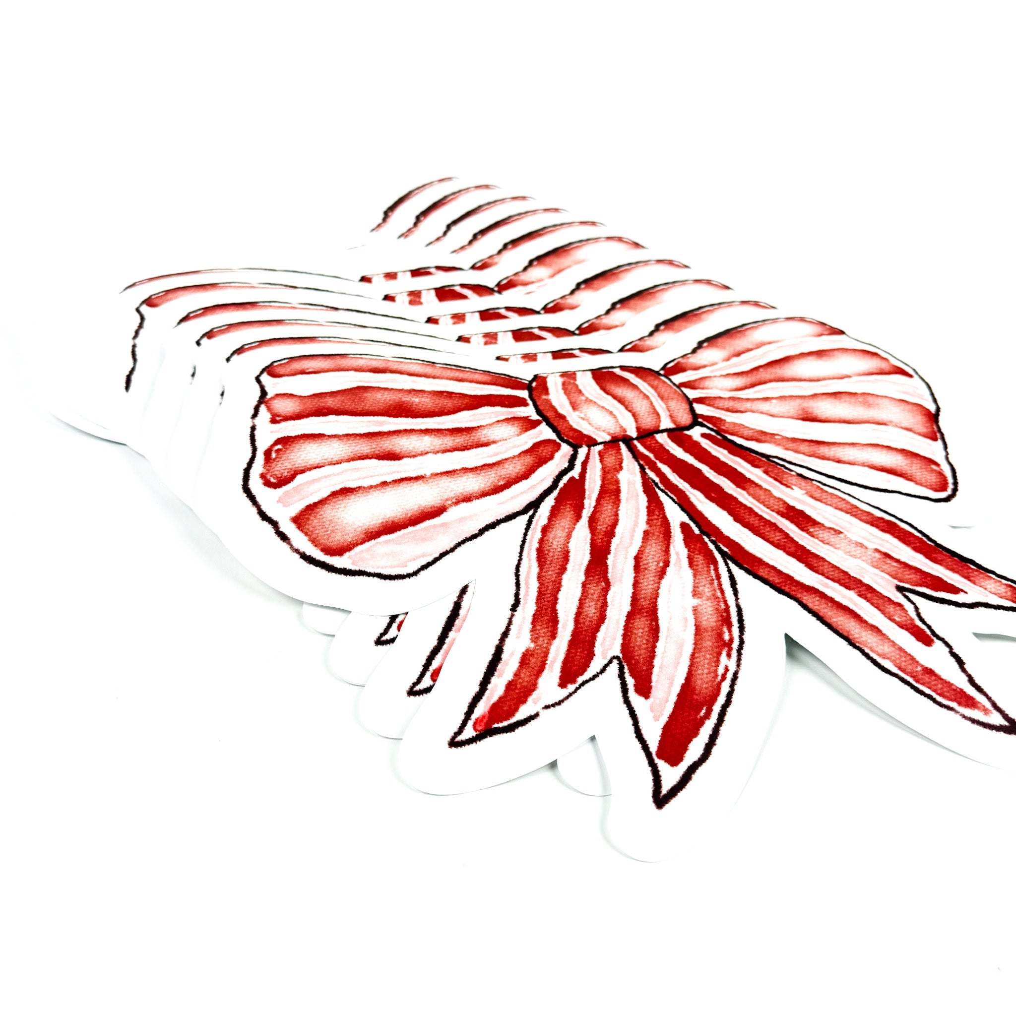 Die-Cut Bow Paper Placemats - Red, Set of 12