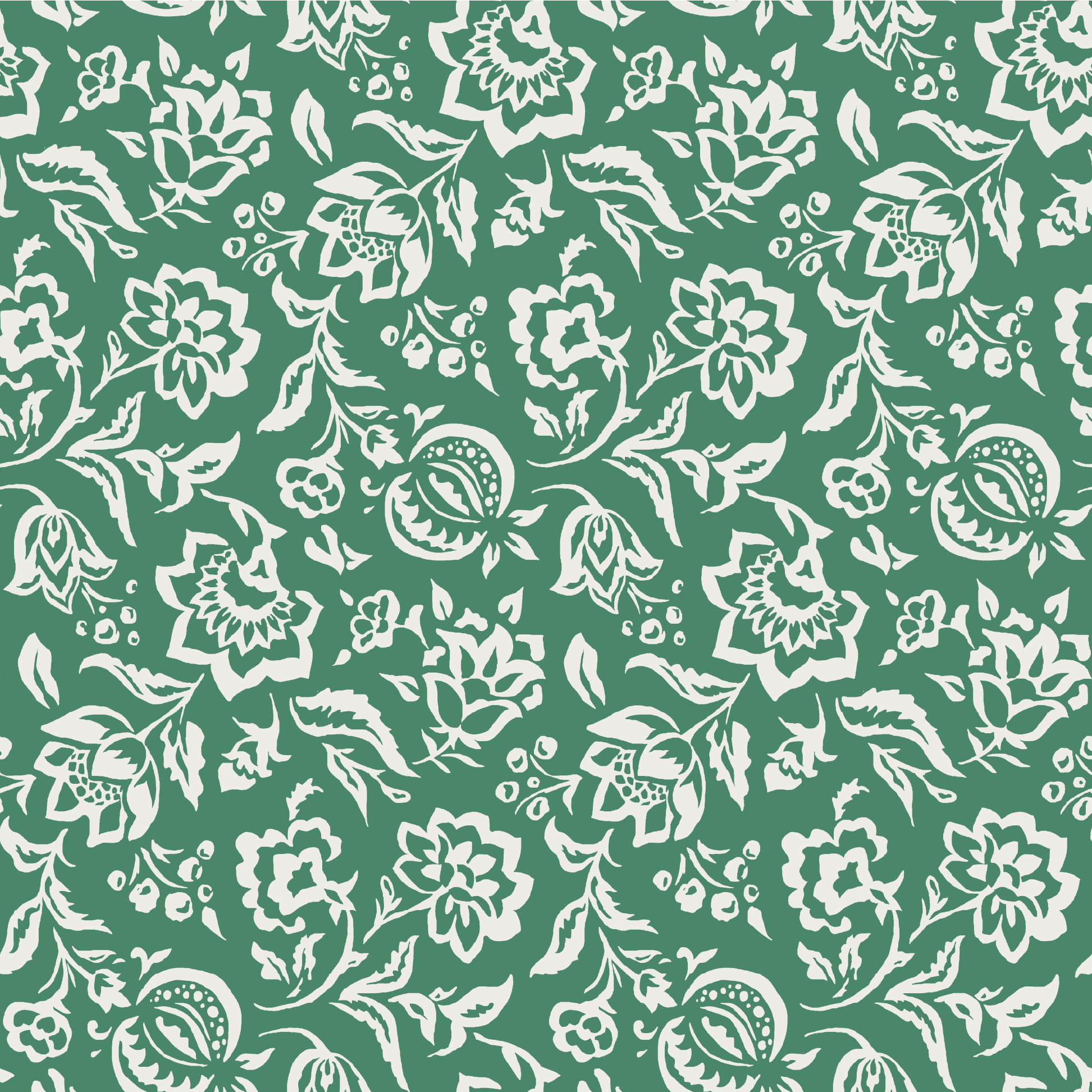 Hampton Court Fabric - Forest Green