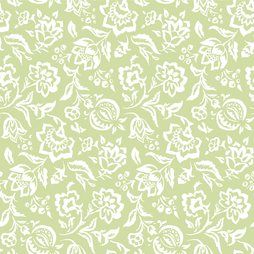 Hampton Court Meadow Green Outdoor Fabric by the Yard