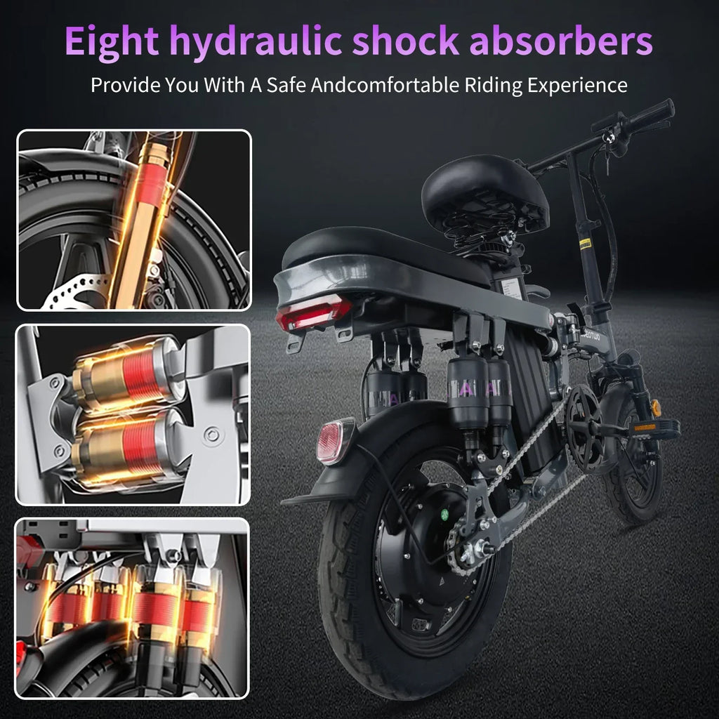 25MPH Folding Ebike - Lithium Battery, 14-Inch Wheels