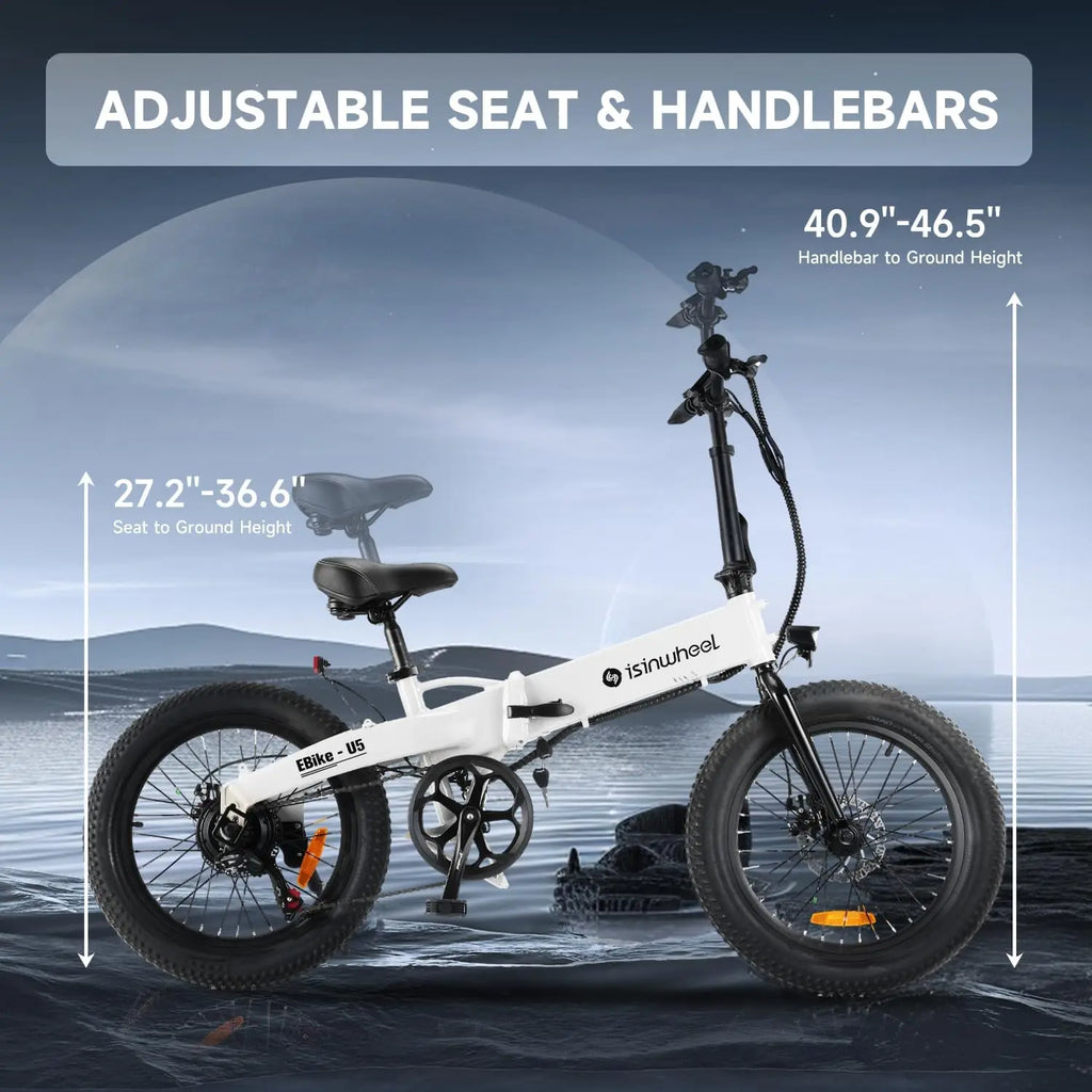 Isinwheel U5 500W Folding eBike – 20" Compact Commuter Electric Bike