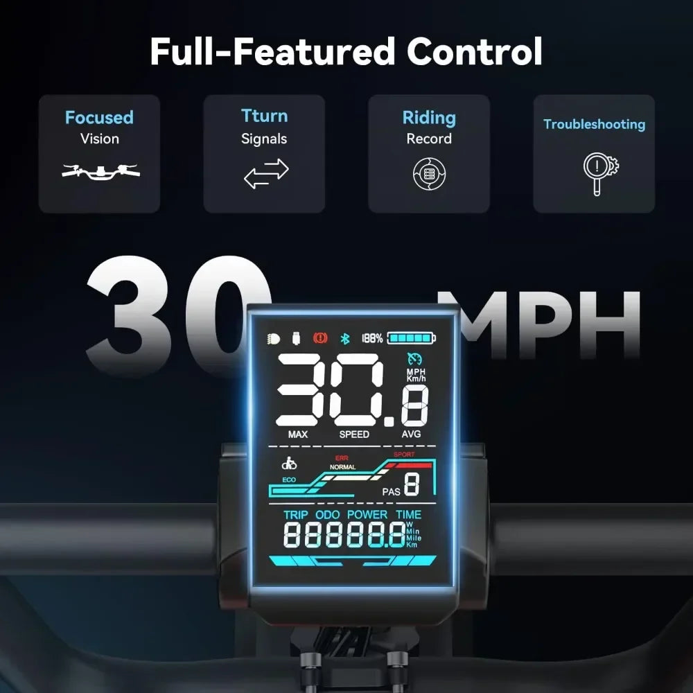 20" Fat Tire Full Suspension E-Bike - 30MPH Speed