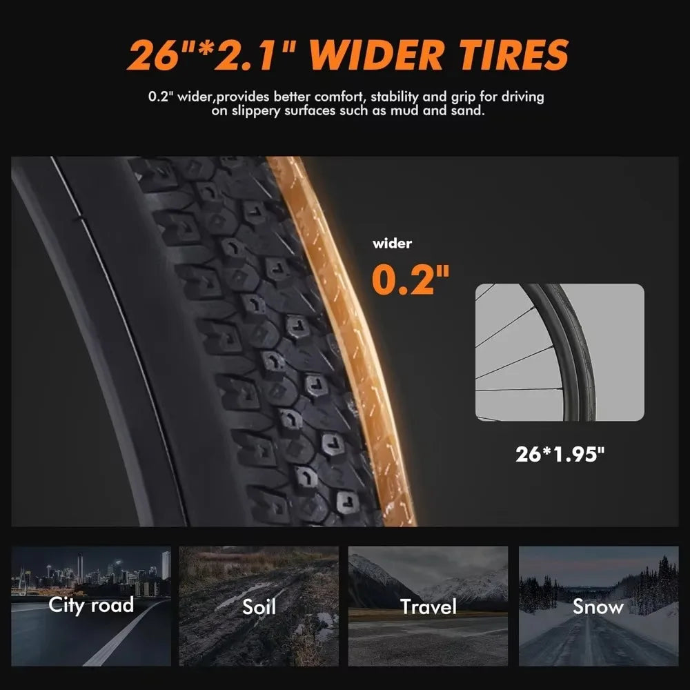 750W Motor E-Bike - Water Resistant, 7-Speed Performance