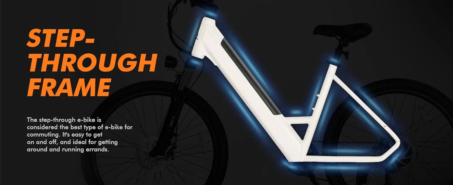 750W Electric Bike - Step-Through Frame, 36V Battery