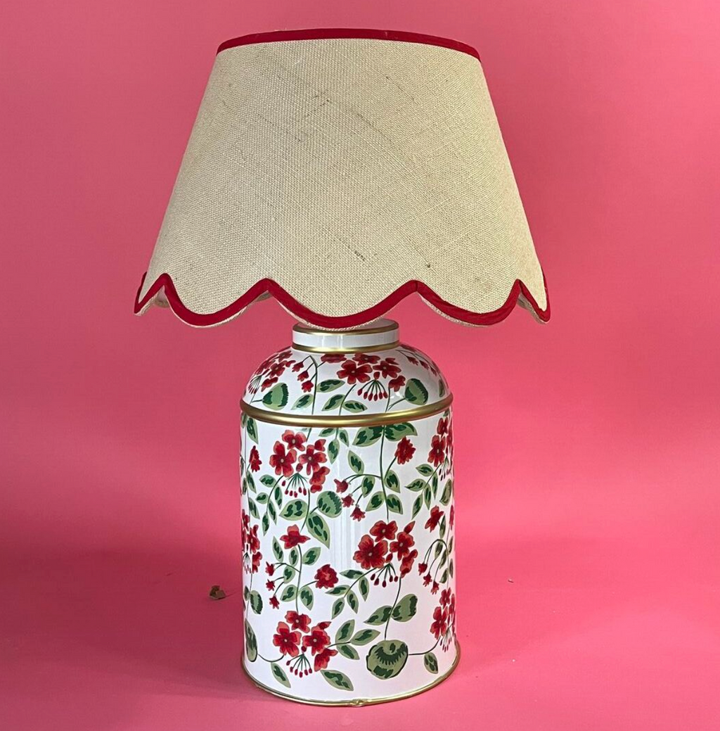 Cottage Grove Hand-Painted Tole Geranium Lamp