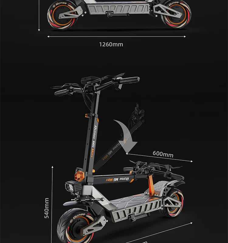 M6Max Dual Motor Scooter - 5600W, 60V, Fast Charging