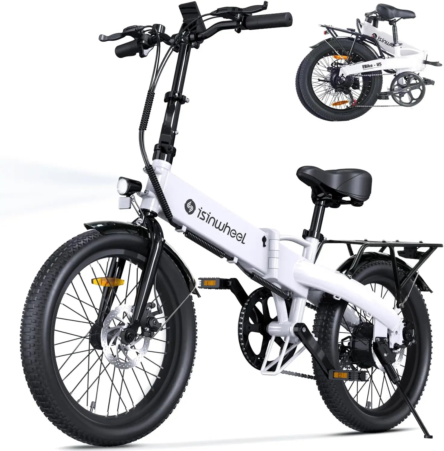 Isinwheel U5 500W Folding eBike – 20" Compact Commuter Electric Bike