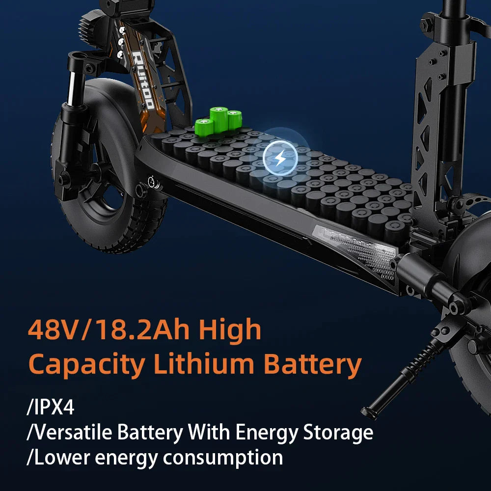 Ruitoo RT6 1000W Electric Scooter – 34 Mile Range, 31 MPH, Foldable