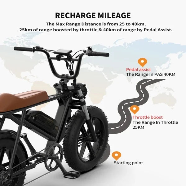 Motor Electric Bike - 48V Battery, 20" Wheels