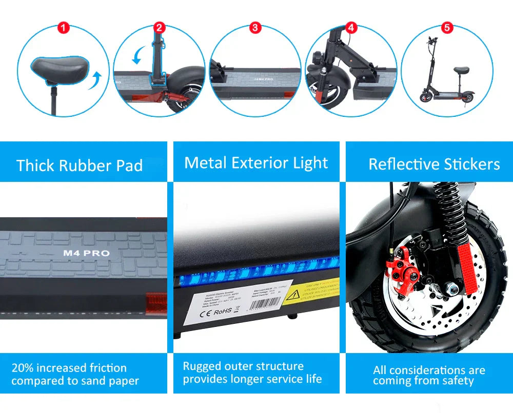 VICAN 48V Foldable Electric Scooter - 800W Max Speed 45km/h