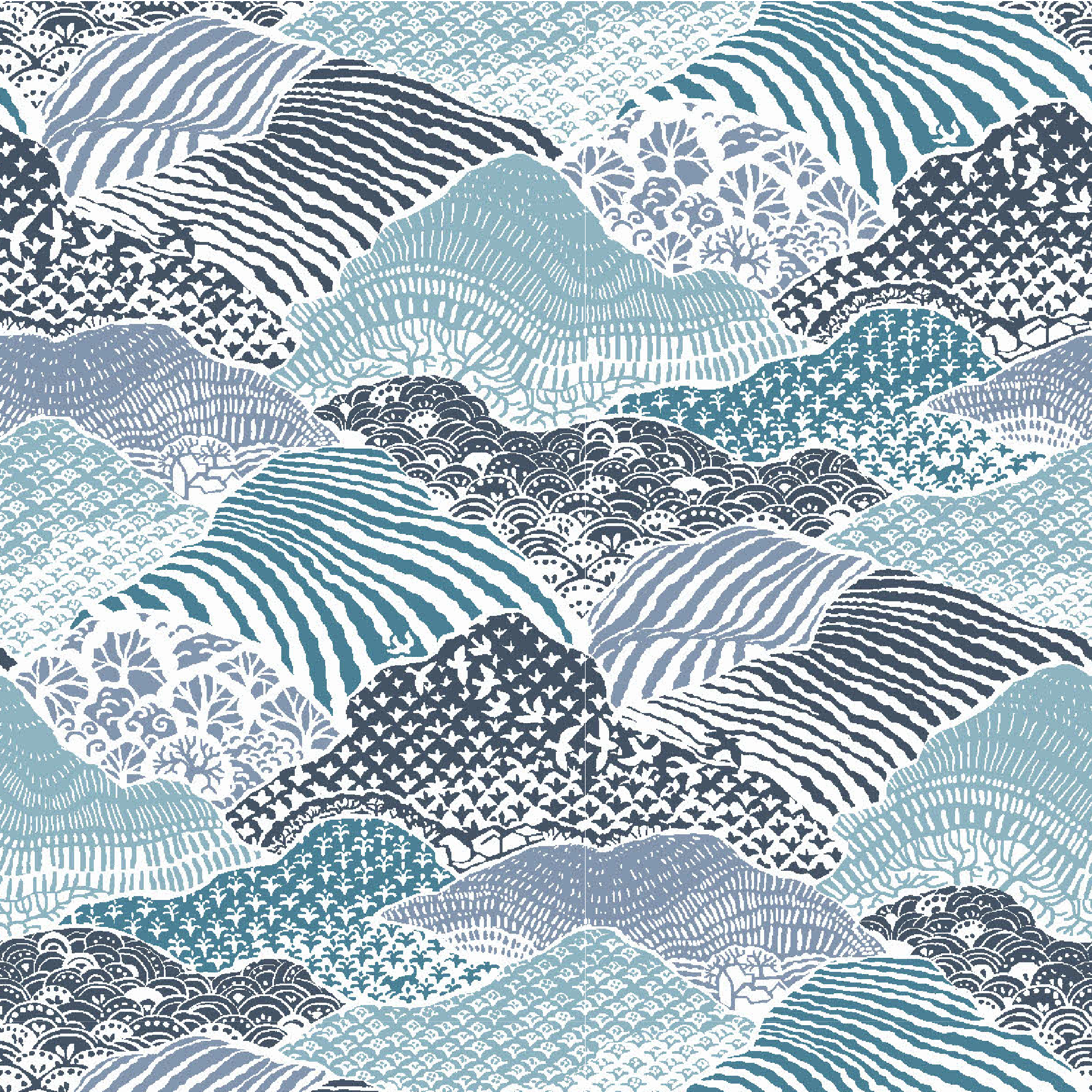 Shangri-La Fabric - All Over Blue
