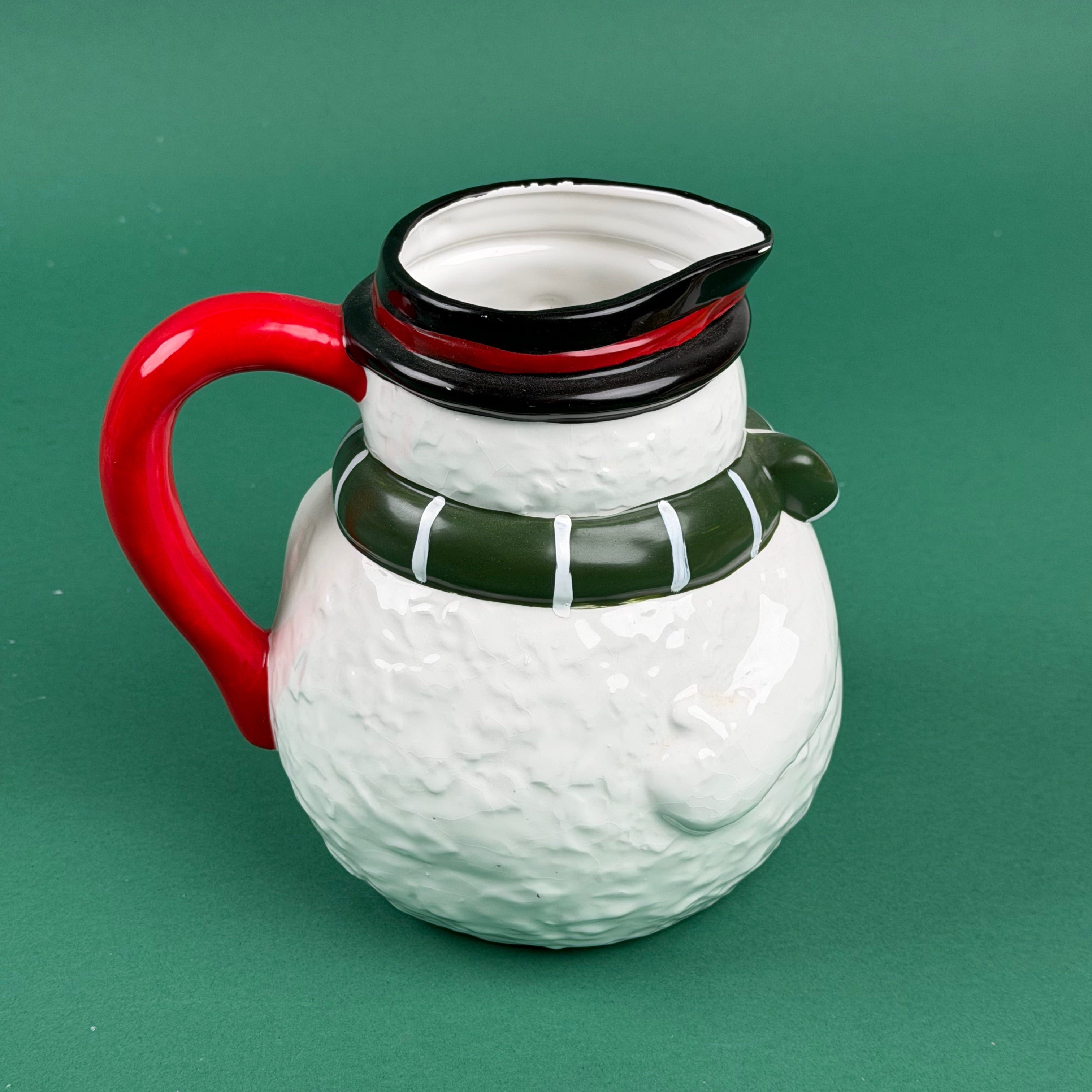 Snowman Christmas Ceramic Pitcher