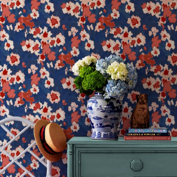 Sissinghurst Unpasted Wallpaper - Cherry Red