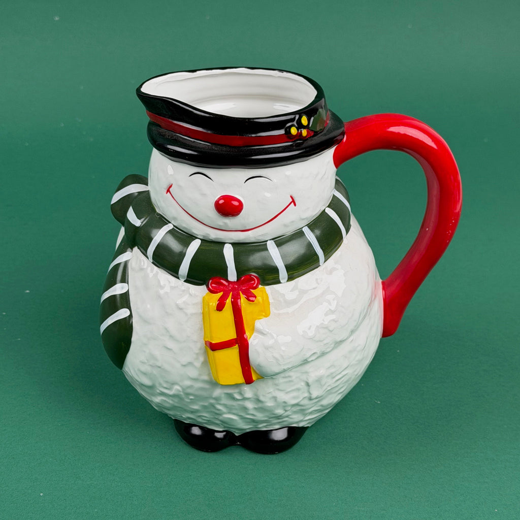 Snowman Christmas Ceramic Pitcher
