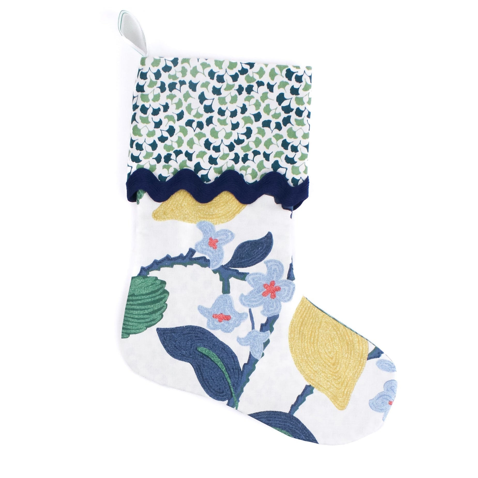 Strawberry Hill Colorful Christmas Stocking with Ric Rac