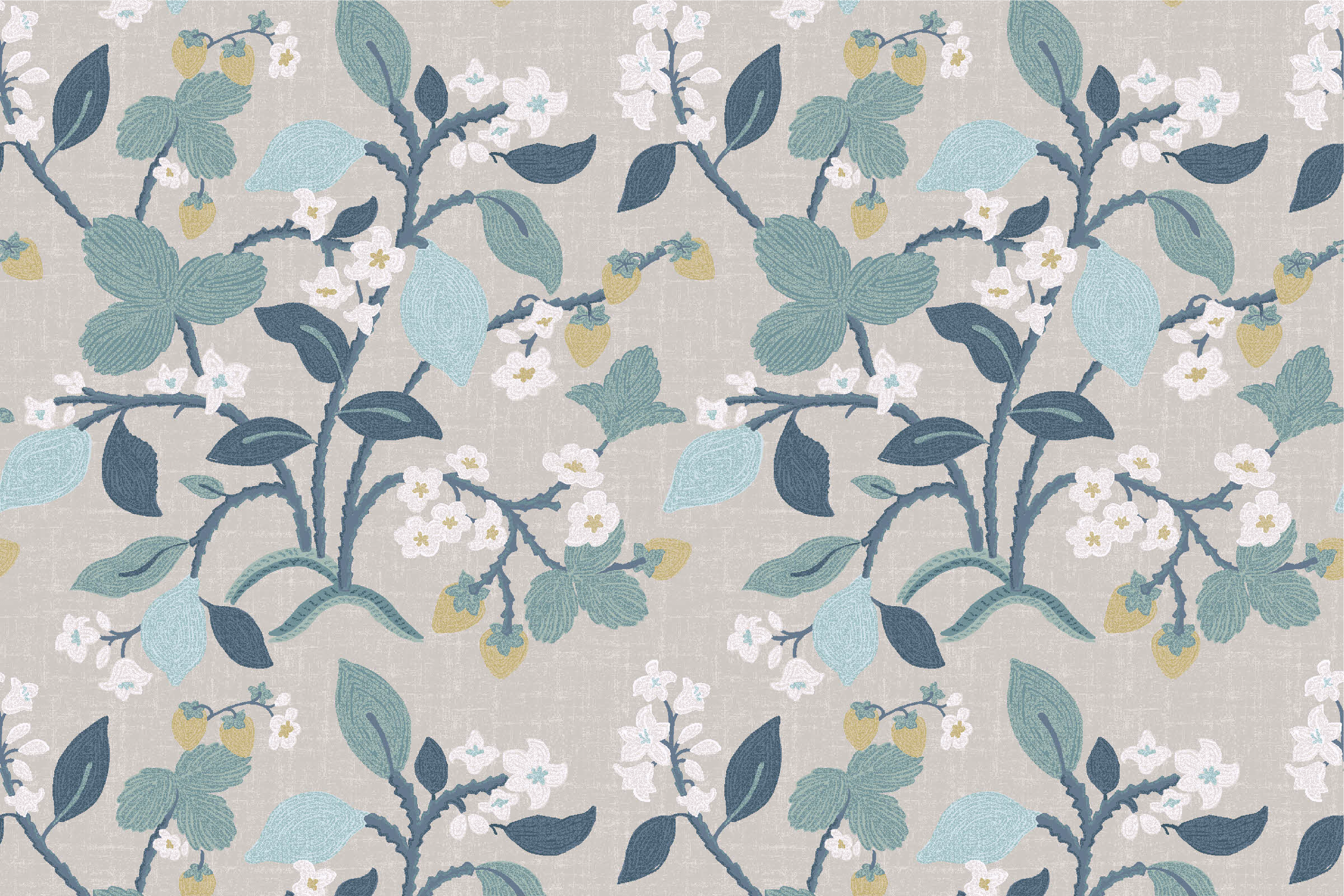 Strawberry Hill Unpasted Wallpaper - Amber