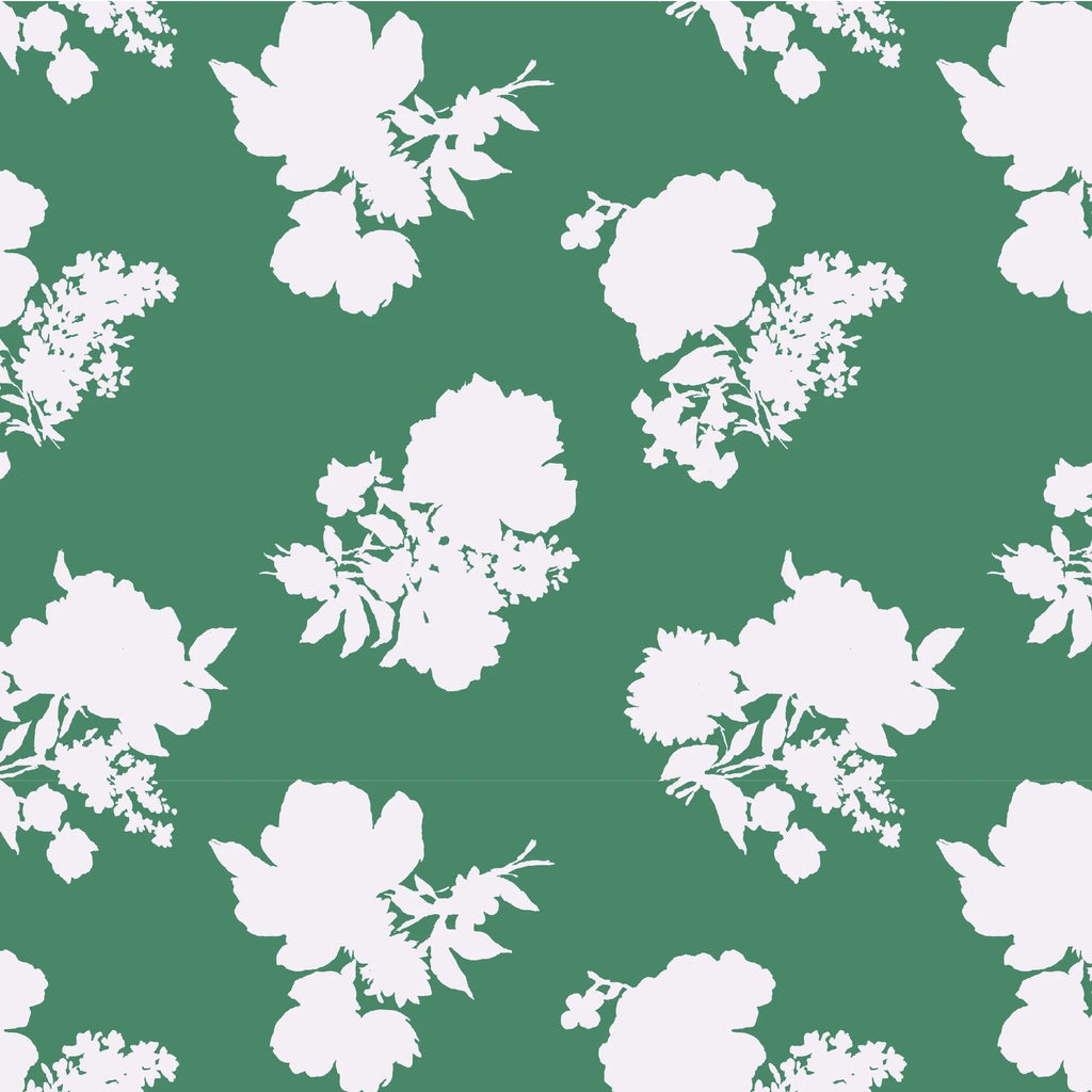 Swans Island Silhouette Unpasted Wallpaper - Forest Green