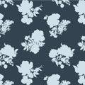 Swans Island Silhouette Unpasted Wallpaper - Navy Blue