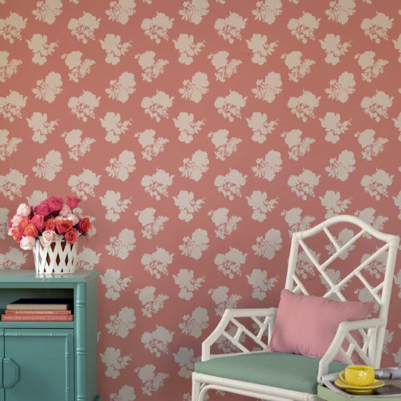 Swans Island Silhouette Unpasted Wallpaper - Southampton Pink