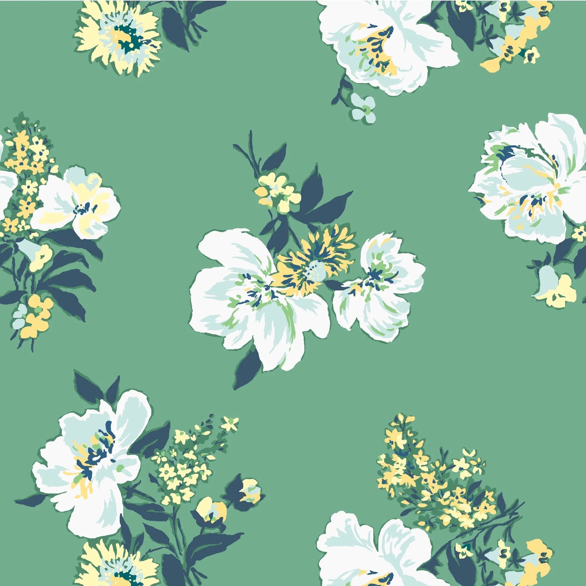 Swans Island Unpasted Wallpaper - Jungle Green