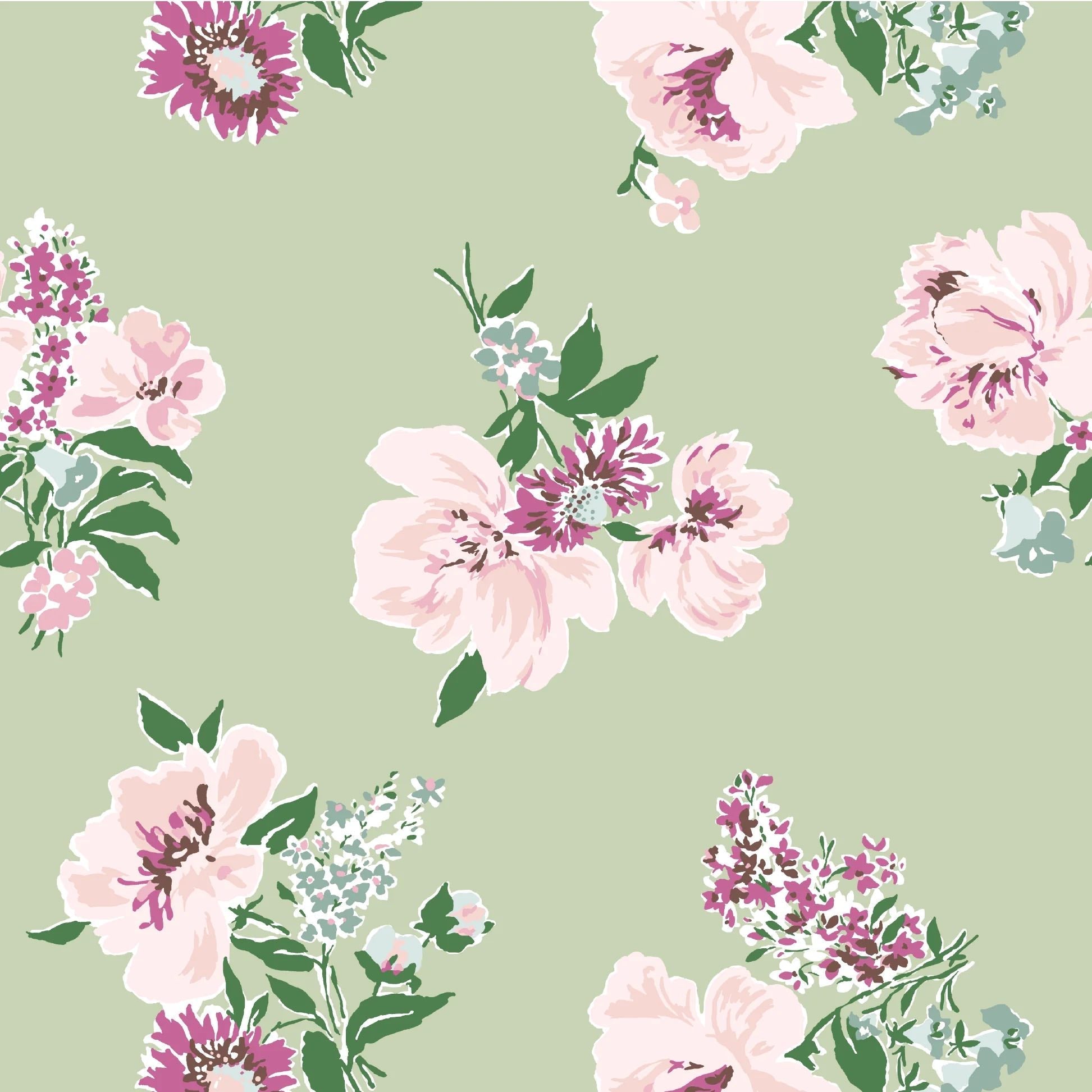 Swans Island Unpasted Wallpaper - Meadow Green