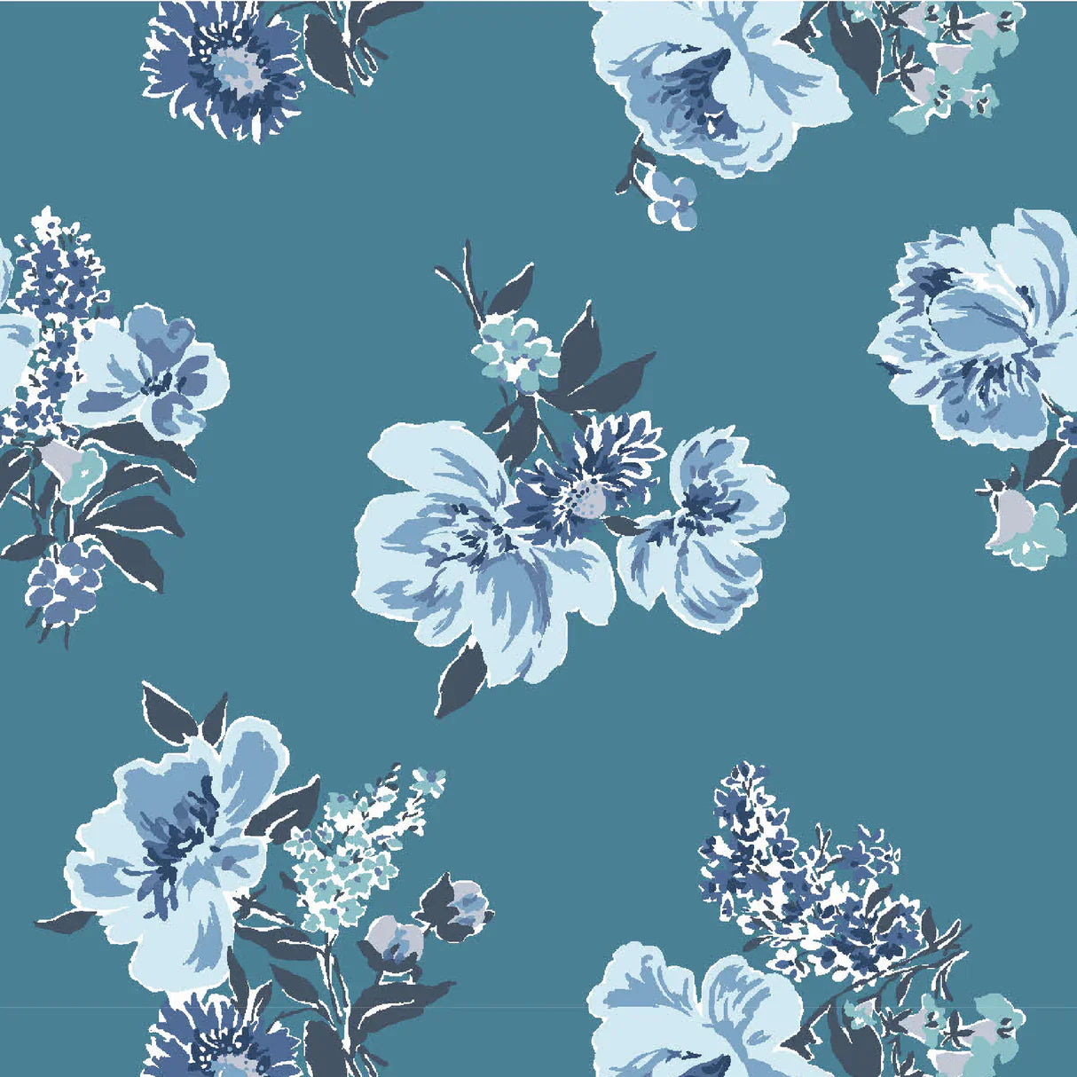 Swans Island Unpasted Wallpaper - Pool Blue