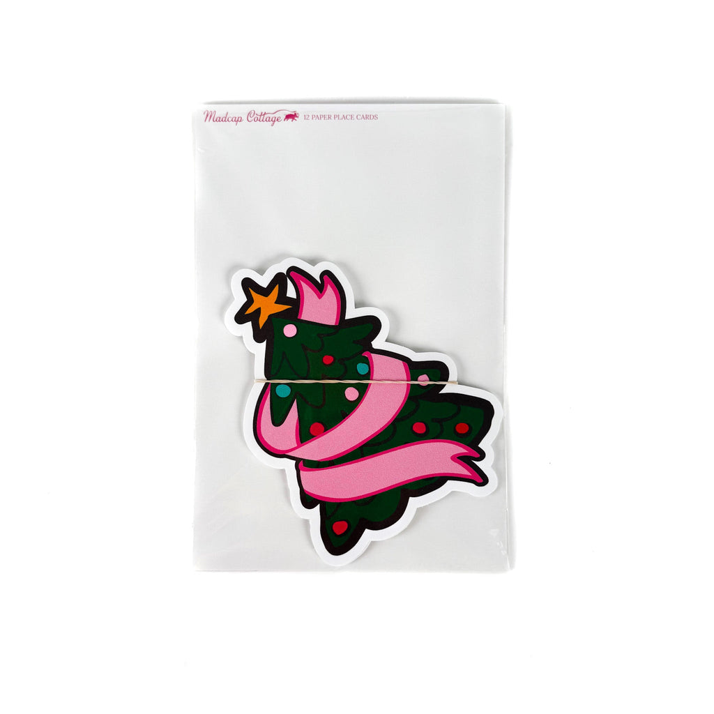 Shaped Christmas Tree Place Cards, Set of 12