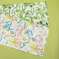 Bunnies and Bow Print Cloth Table Runner - Green