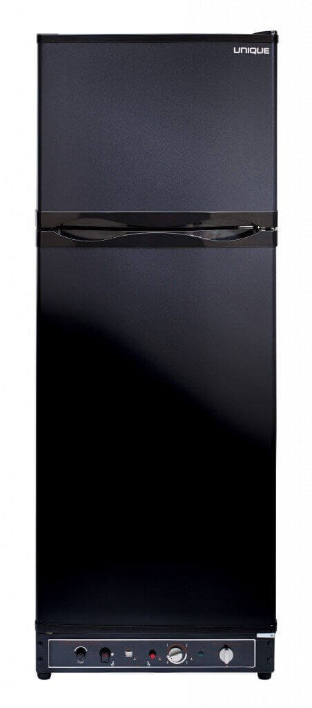 UNIQUE 10 CU/FT Propane Fridge with Freezer - Black