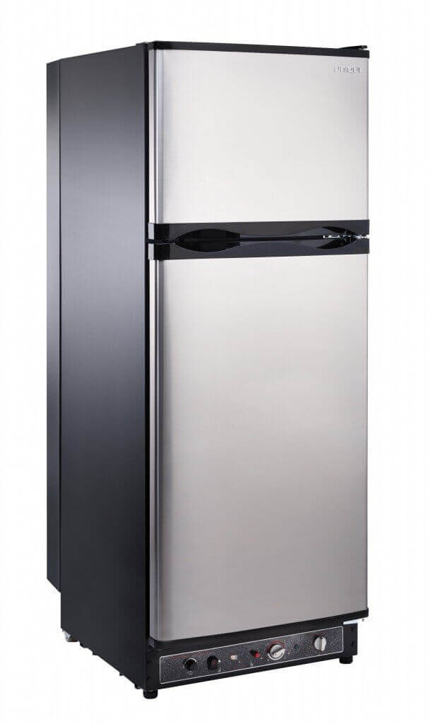 UNIQUE 10 CU/FT Propane Fridge with Freezer - Stainless Steel
