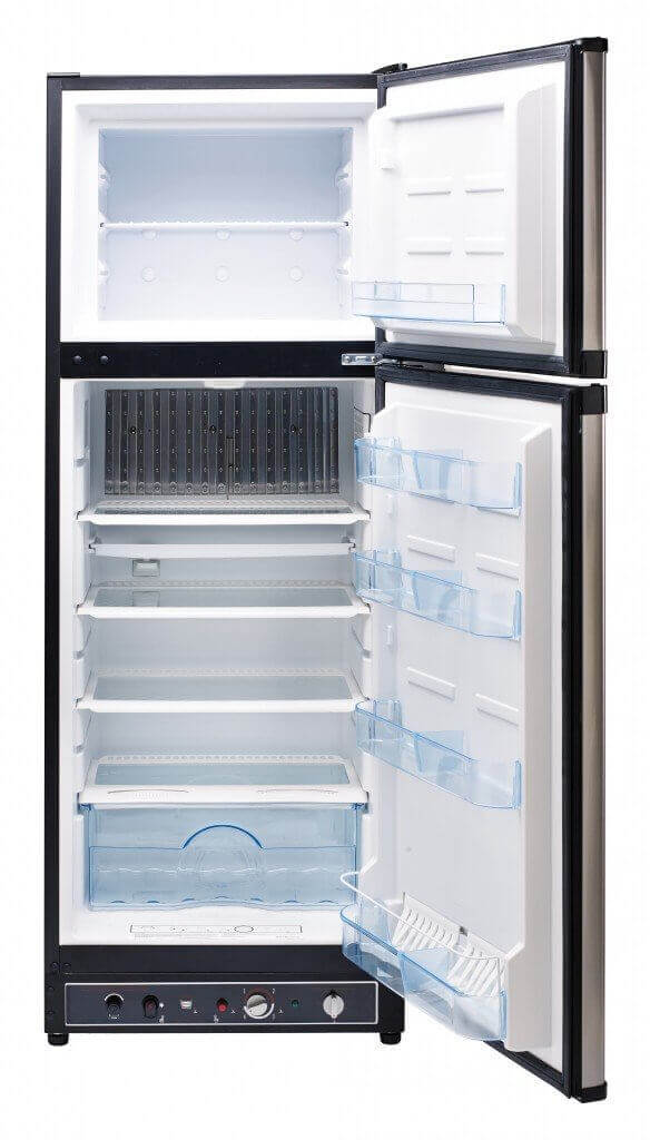 UNIQUE 10 CU/FT Propane Fridge with Freezer - Stainless Steel