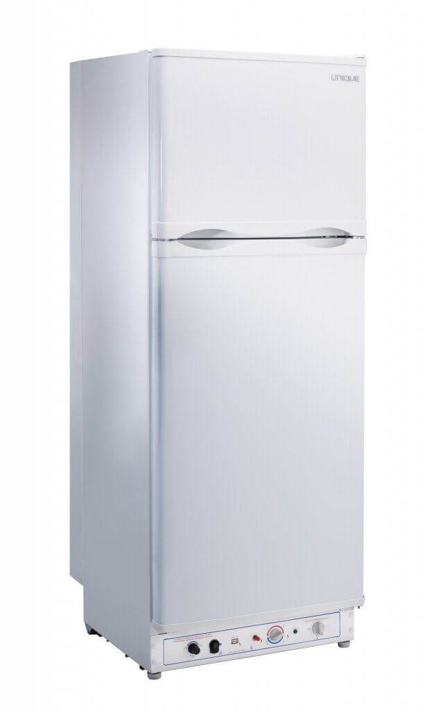 UNIQUE 10 CU/FT Propane Fridge with Freezer - White