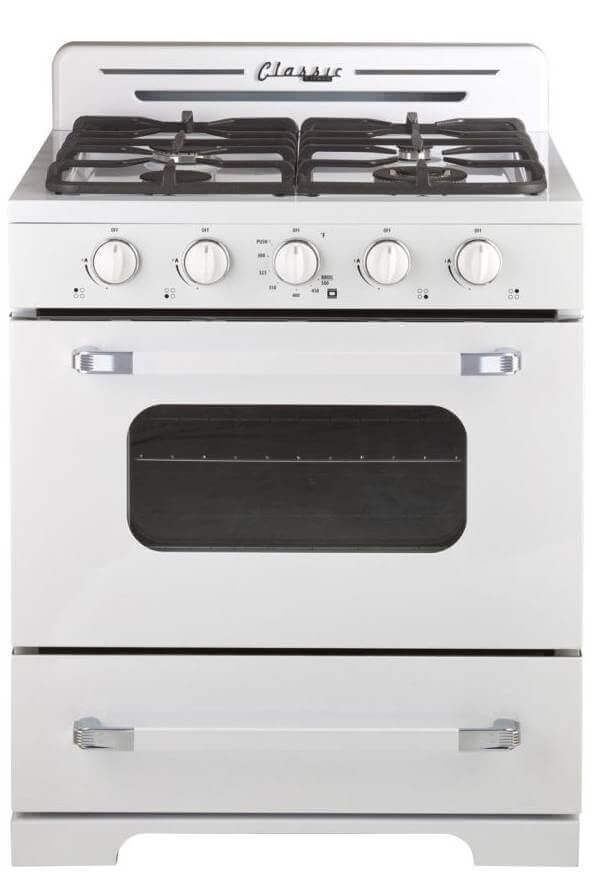 Unique 30" Classic Retro Propane Off-Grid Range (Battery Ignition)