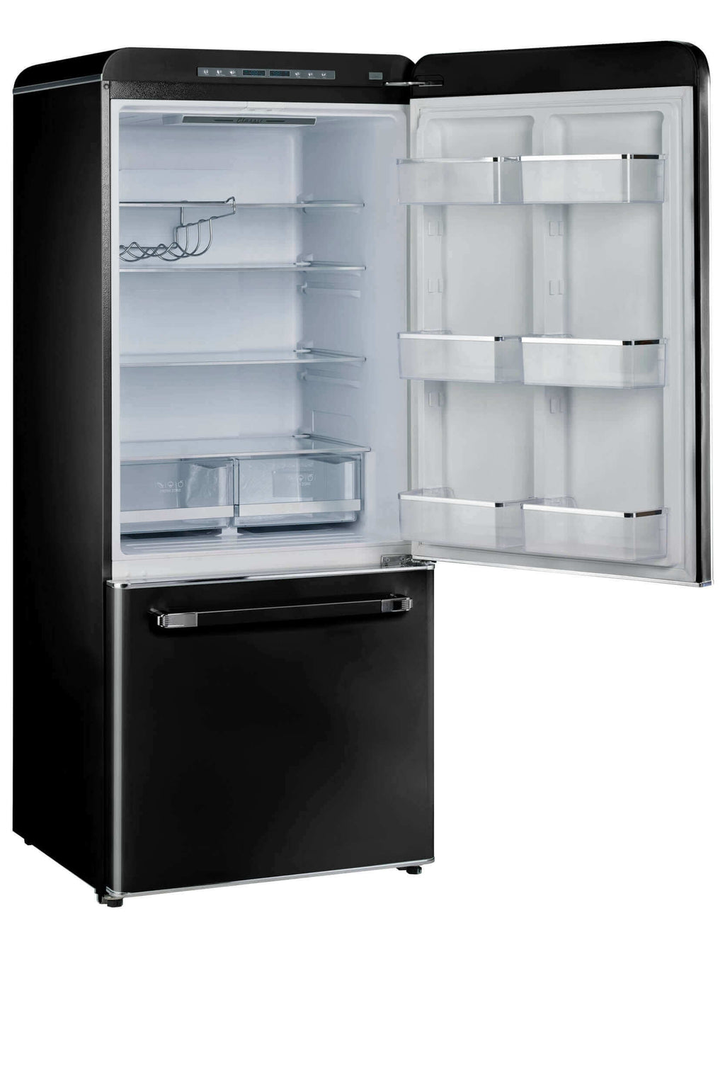 Unique 120V 18 Cu/Ft Classic Retro Bottom Mount Refrigerator