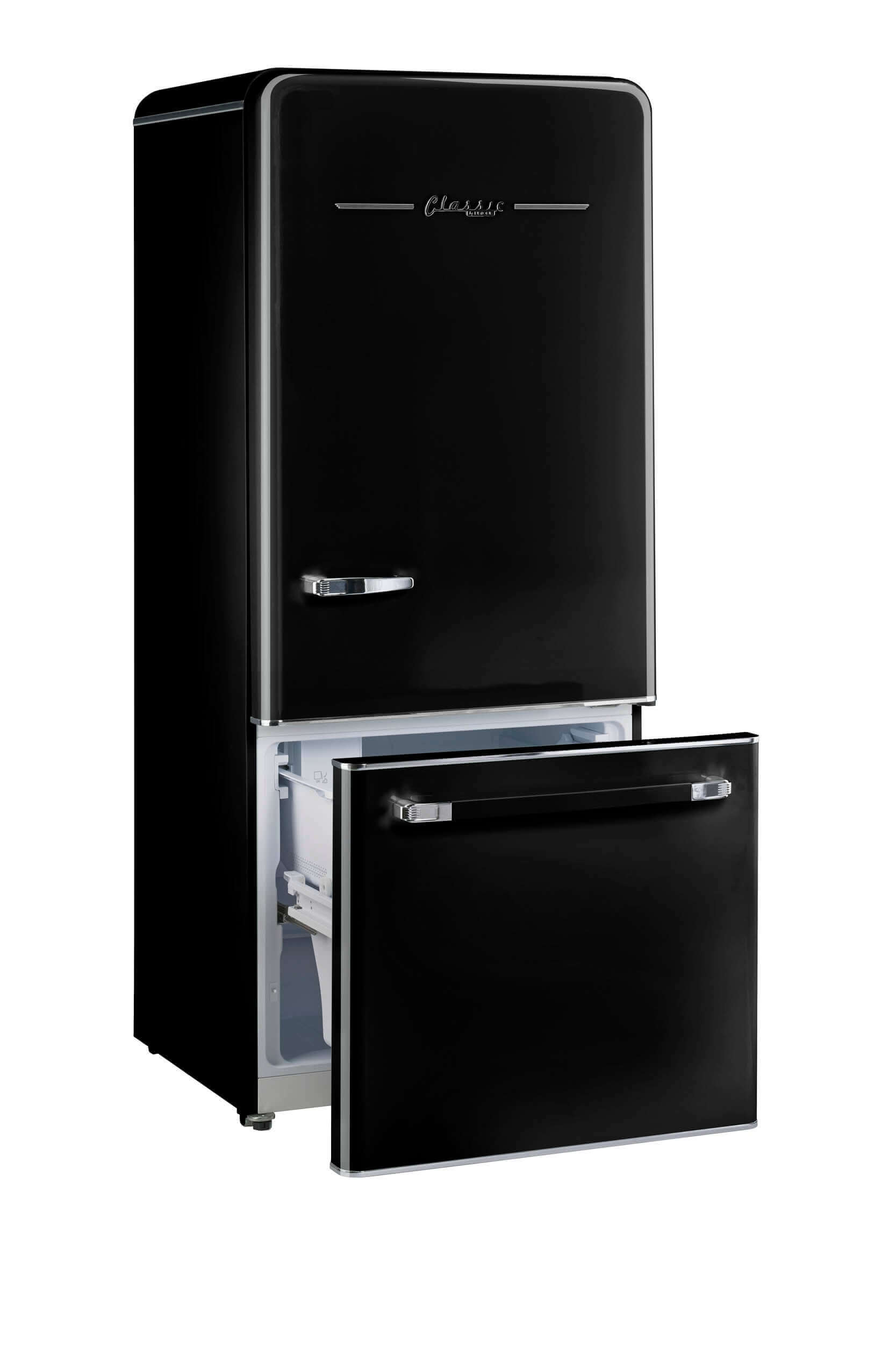 Unique 120V 18 Cu/Ft Classic Retro Bottom Mount Refrigerator