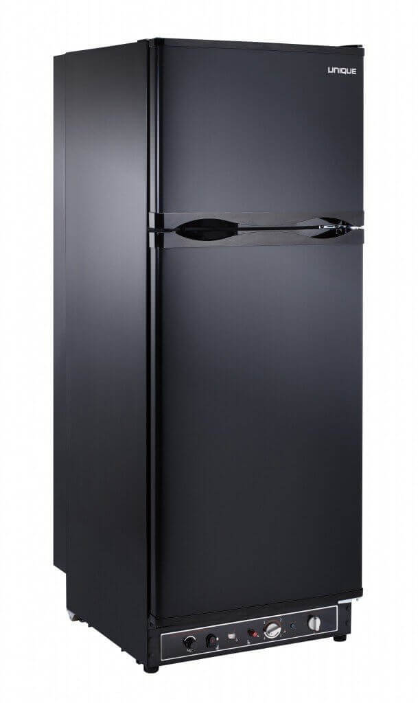 UNIQUE 8 CU/FT Propane Fridge with Freezer - Black