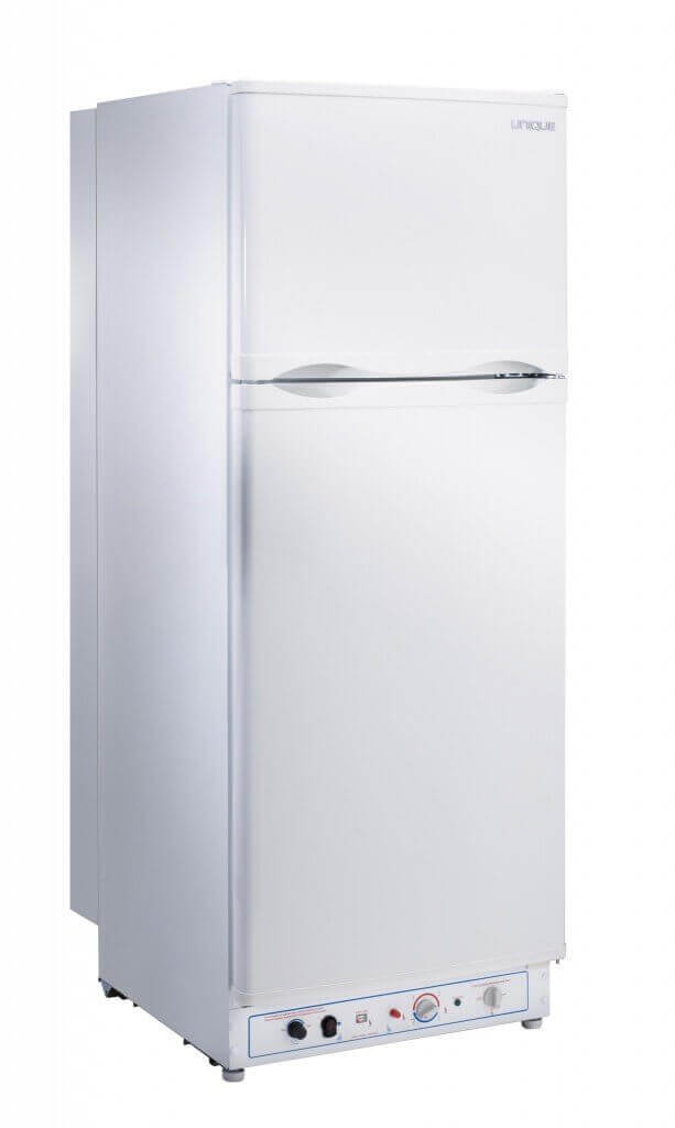 UNIQUE 8 CU/FT Propane Fridge with Freezer - White