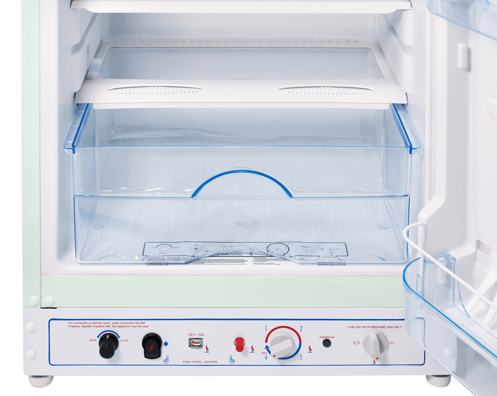 Unique 10 CU/FT Classic Retro Propane Fridge - Light Green