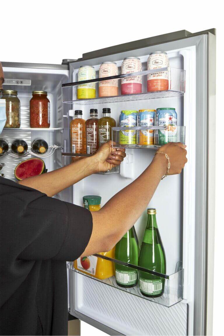 Unique 12 Cu/Ft Prestige Electric Bottom Mount Refrigerator - Stainless Steel
