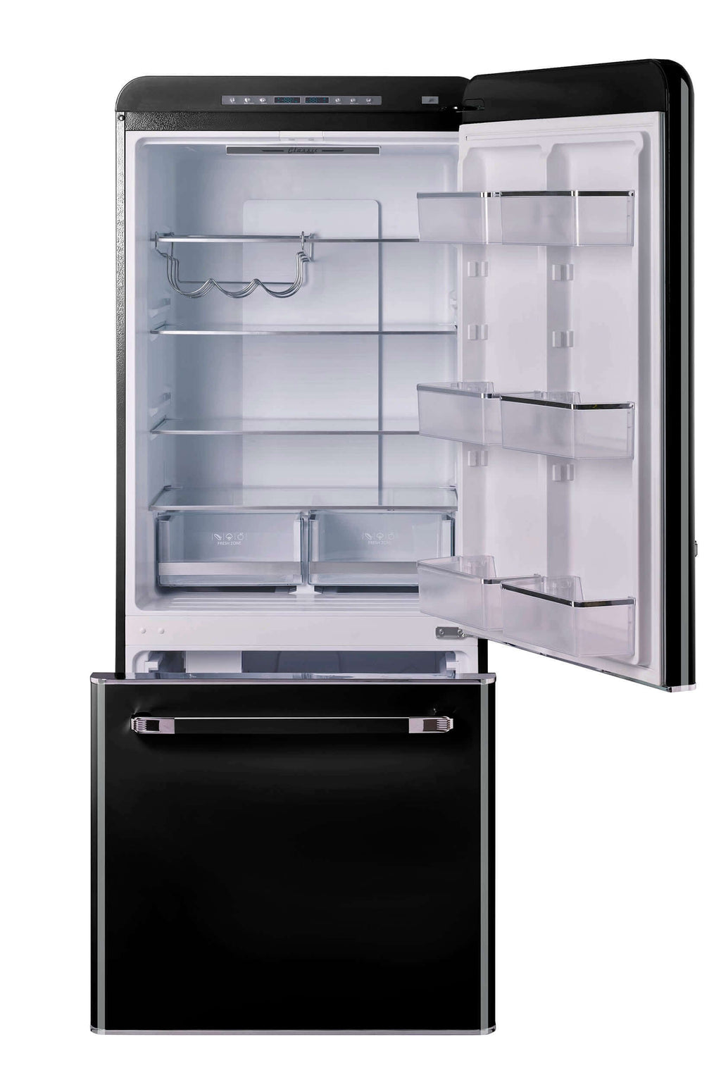 Unique 120V 18 Cu/Ft Classic Retro Bottom Mount Refrigerator
