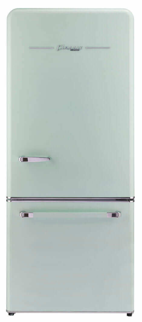 Unique 120V 18 Cu/Ft Classic Retro Bottom Mount Refrigerator